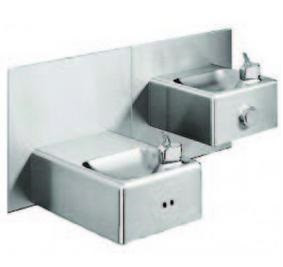 Oasis MSSLEM Drinking Fountain Bi-Level, Barrier-Free, Modular,  Automatic Hands Free Electronic Eyes, Only Low Unit is Sensor Activated, Non-Refrigerated