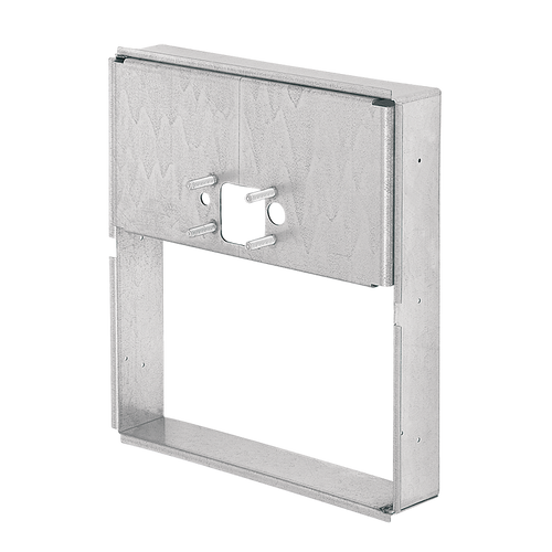 Haws MTGFR.DF1 mounting frame is made of heavy gauge galvanized steel with pre-punched mounting holes for use with Haws 'swirl bowl' series fountains and is used to provide access to an in-wall trap