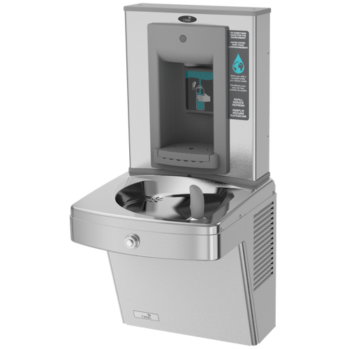 Oasis PV8SBF VersaFiller Bottle Filler Water Cooler Refrigerated Drinking Fountain Combo, Vandal Resistant, ADA, 8 GPH, Stainless Steel (NEW ENERGY EFFICIENT PGV8SBF WILL BE SHIPPED)