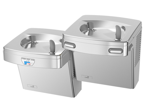 Oasis PGFACSLTM STN Filtered, Contactless, Bi-Level, VersaCooler II Drinking Fountain, Non-Refrigerated, Electronic Eyes (Low Unit Only), Stainless Steel