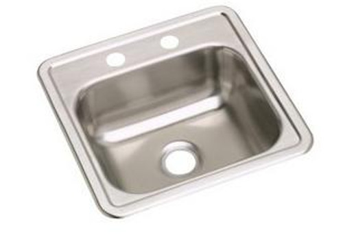 Elkay D11515 Dayton Stainless Steel 15" x 15" x 5-3/16", Single Bowl Drop-in Bar Sink with 2" Drain Opening