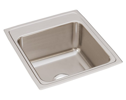 Elkay DLR2022100 Lustertone Stainless Steel 19-1/2" x 22" x 10-1/8", 0-Hole Single Bowl Drop-in Sink, No Faucet Holes