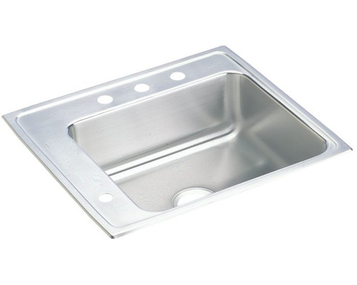 Elkay DRKAD222055L0 Lustertone Classic Stainless Steel 22" x 19-1/2" x 5-1/2", 0-Hole Single Bowl Drop-in Classroom ADA Sink, No Faucet Holes
