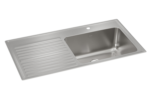 Elkay ILGR4322R Lustertone Classic Stainless Steel 43" x 22" x 10", Single Bowl Drop-in Sink with Drainboard