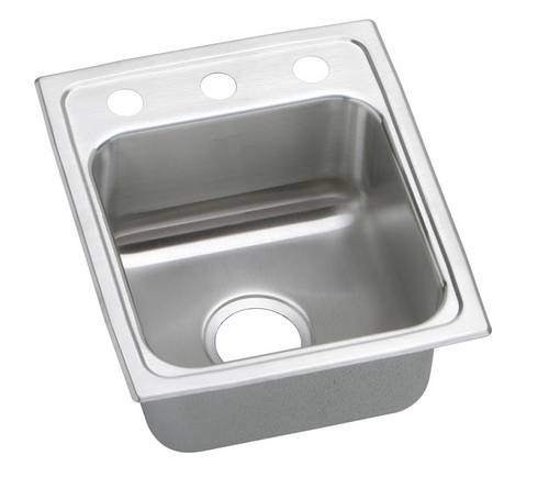 Elkay LRADQ1316 Lustertone Classic Stainless Steel 13" x 16", Single Bowl Drop-in ADA Sink with Quick-clip, Depth Varies