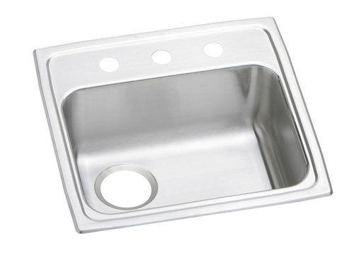 Elkay LRADQ191855L Lustertone Classic Stainless Steel 19" x 18" x 5-1/2", Single Bowl Drop-in ADA Sink with Quick-clip