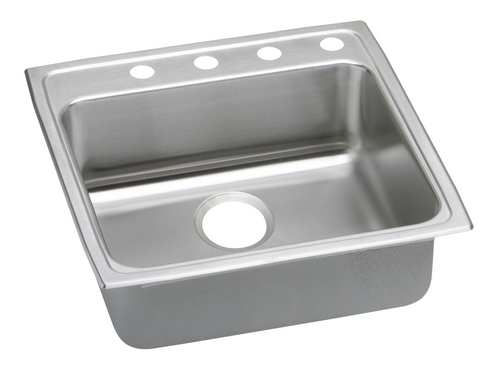 Elkay LRADQ2222 Lustertone Classic Stainless Steel 22" x 22", Single Bowl Drop-in ADA Sink with Quick-clip, Depth Varies