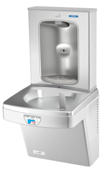 Oasis PG8EBFT SSA STN 507073 Contactless Refrigerated Drinking Fountain with Stainless Steel Alcove Electronic Bottle Filler, Sensor Activated, Touch Free, 8 GPH, Non-Filtered, Stainless Steel