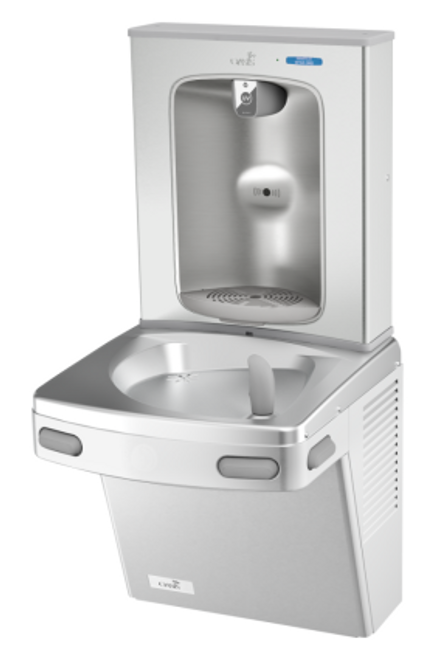 Oasis PG8EBQ SSA STN 507056 Versacooler II Water Cooler, Refrigerated Drinking Fountain with QUASAR UVC-LED VersaFiller Stainless Steel Alcove Bottle Filler with Hands Free Activation, Non-Filtered, Stainless Steel