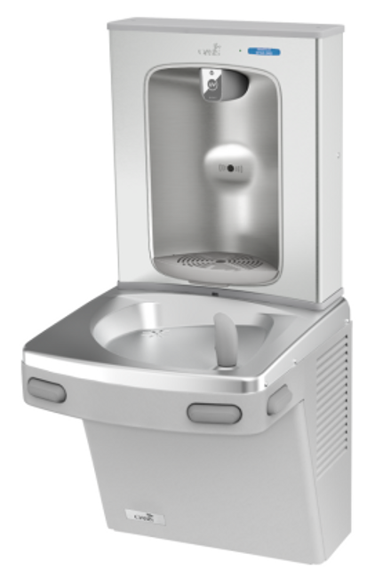 Oasis PGF2EBQ SSA Versacooler II Drinking Fountain, QUASAR UVC-LED VersaFiller Stainless Steel Alcove with Hands Free Activation, Remedi Filter, Non-Refrigerated, Greystone