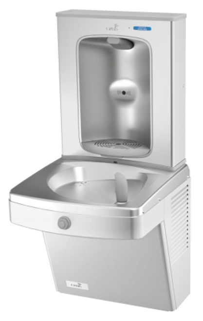 Oasis PGVEBF SSA Vandal Resistant Versacooler II Drinking Fountain and Electronic Bottle Filler VersaFiller Stainless Steel Alcove, Non-Filtered, Non-Refrigerated, Stainless Steel
