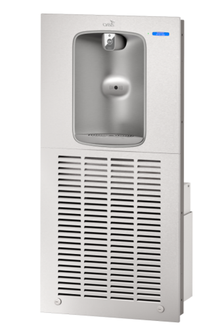 Oasis MW8EBQ SSA Electronic Bottle Filler with QUASAR Aqua Pointe Stainless Steel Alcove, Recessed, 8 GPH, Refrigerated