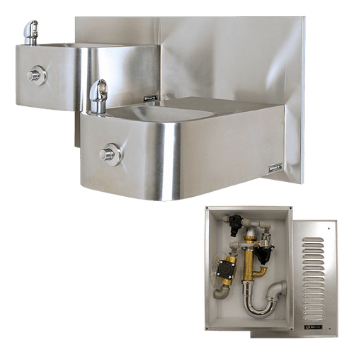 Haws 1119FRB ADA Outdoor Freeze-Resistant, Vandal-Resistant Drinking Fountain with Freeze Valves, Non-Refrigerated