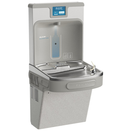 Elkay LZS8WSSP-W1 Enhanced Connected ezH2O Bottle Filling Station and Single ADA Cooler, Refrigerated, Stainless, High Capacity, Lead Reduction, Quick Filter Change