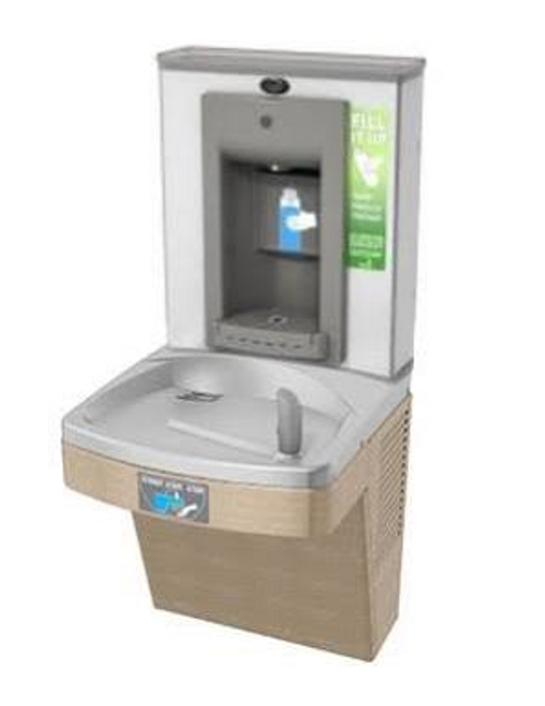 Oasis PG8EBFT SAN Contactless VersaFiller Water Cooler and Bottle Filling Station, 8 GPH, Non-Filtered, Refrigerated, Sandstone Oasis PG8EBFT SAN Contactless VersaFiller Water Cooler and Bottle Filling Station, 8 GPH, Non-Filtered, Refrigerated, Sandstone