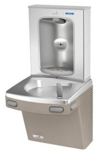 Oasis PG8F2EBQ SSA SAN Versacooler II Water Cooler, Refrigerated Drinking Fountain, QUASAR UVC-LED VersaFiller Stainless Steel Alcove Bottle Filler with Hands Free Activation and Remedi Filter, Sandstone