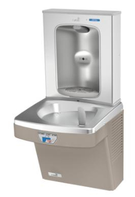 Oasis PGFEBFT SSA SAN Contactless Drinking Fountain with Filtered Electronic Bottle Filler Stainless Steel Alcove, Sensor Activated, Touch Free, Non-Refrigerated, Sandstone