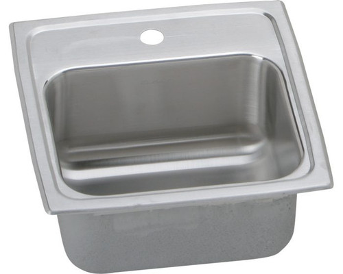 Elkay BLRQ152 Lustertone Classic Stainless Steel 15" x 15" x 7-1/8", 2-Hole Single Bowl Drop-in Bar Sink with Quick-clip