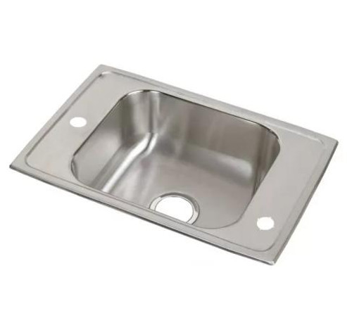 Elkay CDKR25172LM Celebrity Stainless Steel 25" x 17" x 6-7/8", 2LM-Hole Single Bowl Drop-in Classroom Sink