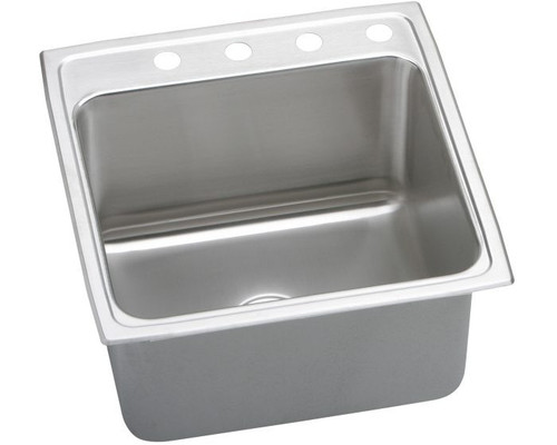 Elkay DLRQ2222103 Lustertone Classic Stainless Steel 22" x 22" x 10-1/8", 3-Hole Single Bowl Drop-in Sink with Quick-clip