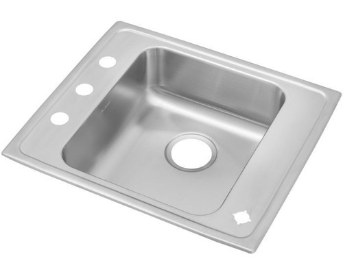 Elkay DRKAD222040FR4 Lustertone Classic Stainless Steel 22" x 19-1/2" x 4", FR4-Hole Single Bowl Drop-in Classroom ADA Sink