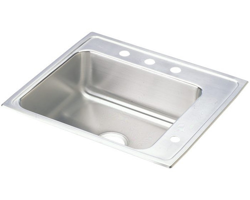 Elkay DRKAD222050R3 Lustertone Classic Stainless Steel 22" x 19-1/2" x 5", 3-Hole Single Bowl Drop-in Classroom ADA Sink