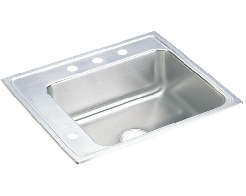 Elkay DRKAD222055L3 Lustertone Classic Stainless Steel 22" x 19-1/2" x 5-1/2", 3-Hole Single Bowl Drop-in Classroom ADA Sink