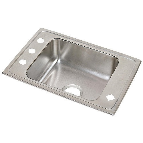 Elkay DRKAD251750FR4  Lustertone Classic Stainless Steel 25" x 17" x 5", FR4-Hole Single Bowl Drop-in Classroom ADA Sink