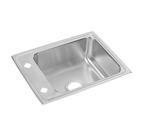 Elkay DRKADQ2217601 Lustertone Classic Stainless Steel 22" x 17" x 6", 1-Hole Single Bowl Drop-in Classroom ADA Sink with Quick-clip