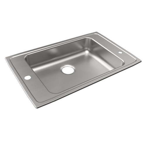 Elkay DRKADQ3119552LM Lustertone Classic Stainless Steel 31" x 19-1/2" x 5-1/2", 2LM-Hole Single Bowl Drop-in Classroom ADA Sink with Quick-clip