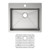 Elkay ECTSRAD25226TBG1 Crosstown 18 Gauge Stainless Steel 25" x 22" x 6", 1-Hole Single Bowl Dual Mount ADA Sink Kit