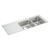 Elkay ILGR5422R0 Lustertone Classic Stainless Steel 54" x 22" x 10", 0-Hole Offset Double Bowl Drop-in Sink with Drainboard, No Faucet Holes