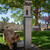 Dog drinking from Haws 3670 pet fountain attachment