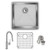 Elkay ECTRU17179TFCBC Crosstown 18 Gauge Stainless Steel 18-1/2" x 18-1/2" x 9", Single Bowl Undermount Sink with Faucet Kit, Bottom Grid and Drain