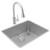 Elkay ECTRU21179TFCBC Crosstown 18 Gauge Stainless Steel 22-1/2" x 18-1/2" x 9", Single Bowl Undermount Sink and Faucet Kit with Bottom Grid and Drain