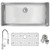 Elkay ECTRU35179TFCBC Crosstown 18 Gauge Stainless Steel 36-1/2" x 18-1/2" x 9", Single Bowl Undermount Sink and Faucet Kit with Bottom Grid and Drain