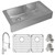 Elkay ECTRUF32179RFBC Crosstown 18 Gauge Stainless Steel 35-7/8" x 20-1/4" x 9", 60/40 Double Bowl Farmhouse Sink and Faucet Kit with Bottom Grid and Drain