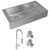 Elkay ECTRUF32179RFCC Crosstown 18 Gauge Stainless Steel 35-7/8" x 20-1/4" x 9", 60/40 Double Bowl Farmhouse Sink and Faucet Kit with Drain