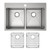 Elkay ECTSR33229TBG1 Crosstown 18 Gauge Stainless Steel 33" x 22" x 9", 1-Hole Equal Double Bowl Dual Mount Sink Kit