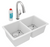 Elkay ELGU3322WH0FLC Quartz Classic 33" x 18-1/2" x 9-1/2", Equal Double Bowl Undermount Sink Kit with Filtered Faucet, White