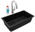 Elkay ELGRU13322BKFLC Quartz Classic 33" x 18-7/16" x 9-7/16", Single Bowl Undermount Sink Kit with Filtered Faucet, Black