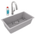 Elkay ELGRU13322GSFLC Quartz Classic 33" x 18-7/16" x 9-7/16", Single Bowl Undermount Sink Kit with Filtered Faucet, Greystone