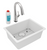 Elkay ELGU2522WH0FLC Quartz Classic 24-5/8" x 18-1/2" x 9-1/2", Single Bowl Undermount Sink Kit with Filtered Faucet, White