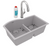 Elkay ELGHU3322RGSFLC Quartz Classic 33" x 22" x 10", Offset 60/40 Double Bowl Undermount Sink Kit with Filtered Faucet with Aqua Divide, Greystone