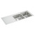Elkay ILGR5422R2 Lustertone Classic Stainless Steel 54" x 22" x 10", 2-Hole Offset Double Bowl Drop-in Sink with Drainboard