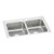 Elkay LR33212 Lustertone Classic Stainless Steel 33" x 21-1/4" x 7-7/8", 2-Hole Equal Double Bowl Drop-in Sink