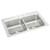 Elkay LR3322PD3 Lustertone Classic Stainless Steel 33" x 22" x 8-1/8", 3-Hole Equal Double Bowl Drop-in Sink with Perfect Drain
