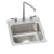 Elkay LH1722C Lustertone Classic Stainless Steel 17" x 22" x 7-5/8", 3-Hole Single Bowl Drop-in Bathroom Sink and Faucet Kit