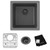 Elkay ELG1616GT0C Quartz Classic 15-3/4" x 15-3/4" x 7-11/16", Single Bowl Dual Mount Bar Sink Kit Graphite