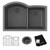 Elkay ELGHU3322RGT0C Quartz Classic 33" x 22" x 10", Offset 60/40 Double Bowl Undermount Sink Kit with Aqua Divide Graphite
